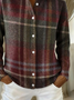 Women Plaid Printing Long Sleeve Shawl Collar Vintage Spring/Fall Cardigan Outerwear