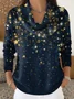 Women Star Printing Spring/Fall Casual Long Sleeve Cowl Neck Sweater