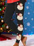 Women Santa Claus Casual All Season Printing Long Leggings