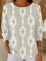 Women Abstract Printing Spring/Fall Casual Long Sleeve Crew Neck Sweater