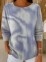 Women Abstract Printing Spring/Fall Casual Long Sleeve Crew Neck Sweater