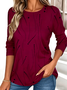 Women Striped Long Sleeve Tee T-shirt Crew Neck Casual Spring/Fall Top