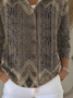 Women Abstract Printing Long Sleeve Shawl Collar Vintage Spring/Fall Cardigan Outerwear