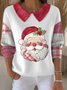 Women Santa Claus Printing Spring/Fall Casual Long Sleeve Shawl Collar Sweater