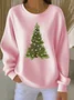 Women Christmas Crew Neck Printing Casual Spring/Fall Long Sleeve Sweatshirt