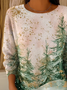 Women Christmas Printing Spring/Fall Casual Long Sleeve Crew Neck Sweater
