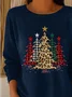 Women Christmas Tree Printing Spring/Fall Casual Long Sleeve Crew Neck Sweater
