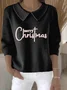 Women Christmas Printing Spring/Fall Casual Long Sleeve Shawl Collar Sweater