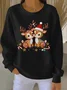 Women Christmas Crew Neck Printing Casual Spring/Fall Long Sleeve Sweatshirt