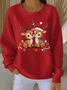 Women Christmas Crew Neck Printing Casual Spring/Fall Long Sleeve Sweatshirt