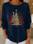 Women Christmas Tree Printing Spring/Fall Casual Long Sleeve Crew Neck Sweater