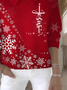 Women Christmas Printing Spring/Fall Casual Long Sleeve Shawl Collar Sweater