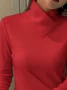Women Plain Long Sleeve Blouse Spring/Fall Printing Daily Casual Top