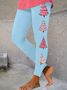 Women Christmas Casual All Season Printing Long Leggings