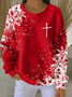Women Christmas Crew Neck Printing Casual Spring/Fall Long Sleeve Sweatshirt