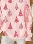 Women Christmas Crew Neck Printing Casual Spring/Fall Long Sleeve Sweatshirt
