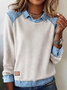 Women Plain Shawl Collar Vintage Spring/Fall Long Sleeve Sweatshirt