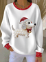 Women Christmas Crew Neck Printing Casual Spring/Fall Long Sleeve Sweatshirt