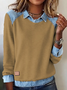 Women Plain Shawl Collar Vintage Spring/Fall Long Sleeve Sweatshirt