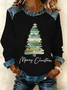 Women Christmas Crew Neck Printing Vintage Spring/Fall Long Sleeve Sweatshirt