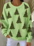 Women Christmas Crew Neck Printing Casual Spring/Fall Long Sleeve Sweatshirt