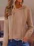 Women Plain Split Joint Winter Casual Long Sleeve Hoodie Sweater