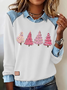 Women Christmas Shawl Collar Vintage Spring/Fall Long Sleeve Sweatshirt