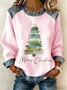 Women Christmas Crew Neck Printing Vintage Spring/Fall Long Sleeve Sweatshirt