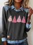 Women Christmas Shawl Collar Vintage Spring/Fall Long Sleeve Sweatshirt