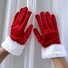 Women's Christmas Gloves With Faux Fur Trim Elastic Party Warm Decoration