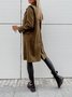 Women's Plain Winter Outerwear Casual Split Joint Mid-long Shawl Collar Overcoat