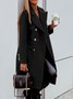 Women's Plain Winter Outerwear Casual Split Joint Mid-long Shawl Collar Overcoat