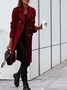Women's Plain Winter Outerwear Casual Split Joint Mid-long Shawl Collar Overcoat