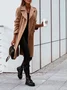 Women's Plain Winter Outerwear Casual Split Joint Mid-long Shawl Collar Overcoat