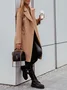 Women's Plain Winter Outerwear Casual Split Joint Mid-long Shawl Collar Overcoat