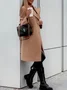 Women's Plain Winter Outerwear Casual Split Joint Mid-long Shawl Collar Overcoat