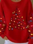 Women Christmas Crew Neck Casual Spring/Fall Long Sleeve Sweatshirt