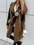 Women's Plain Winter Outerwear Casual Split Joint Mid-long Shawl Collar Overcoat
