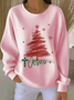 Women Christmas Crew Neck Printing Casual Spring/Fall Long Sleeve Sweatshirt