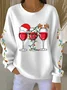 Women Christmas Crew Neck Printing Casual Spring/Fall Long Sleeve Sweatshirt