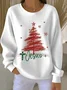 Women Christmas Crew Neck Printing Casual Spring/Fall Long Sleeve Sweatshirt