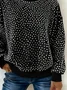 Women Abstract Polka Dots Crew Neck Printing Casual Spring/Fall Long Sleeve Sweatshirt