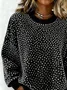 Women Abstract Polka Dots Crew Neck Printing Casual Spring/Fall Long Sleeve Sweatshirt