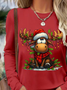 Women Christmas Long Sleeve Tee T-shirt Crew Neck Casual Spring/Fall Tunic Top