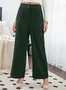 Women Plain Long Elastic Waist Pants Casual Spring/Fall Trousers