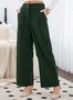 Women Plain Long Elastic Waist Pants Casual Spring/Fall Trousers