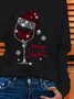 Women Christmas Long Sleeve Tee T-shirt Crew Neck Casual Spring/Fall Tunic Top