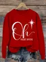 Women Text Letters Crew Neck Printing Casual Spring/Fall Long Sleeve Sweatshirt