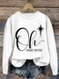 Women Text Letters Crew Neck Printing Casual Spring/Fall Long Sleeve Sweatshirt