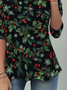Women Christmas Long Sleeve Tee T-shirt Crew Neck Casual Spring/Fall Tunic Top